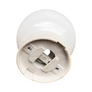 Industrial wall lamp, white, glass, foton, poland, 1960s.