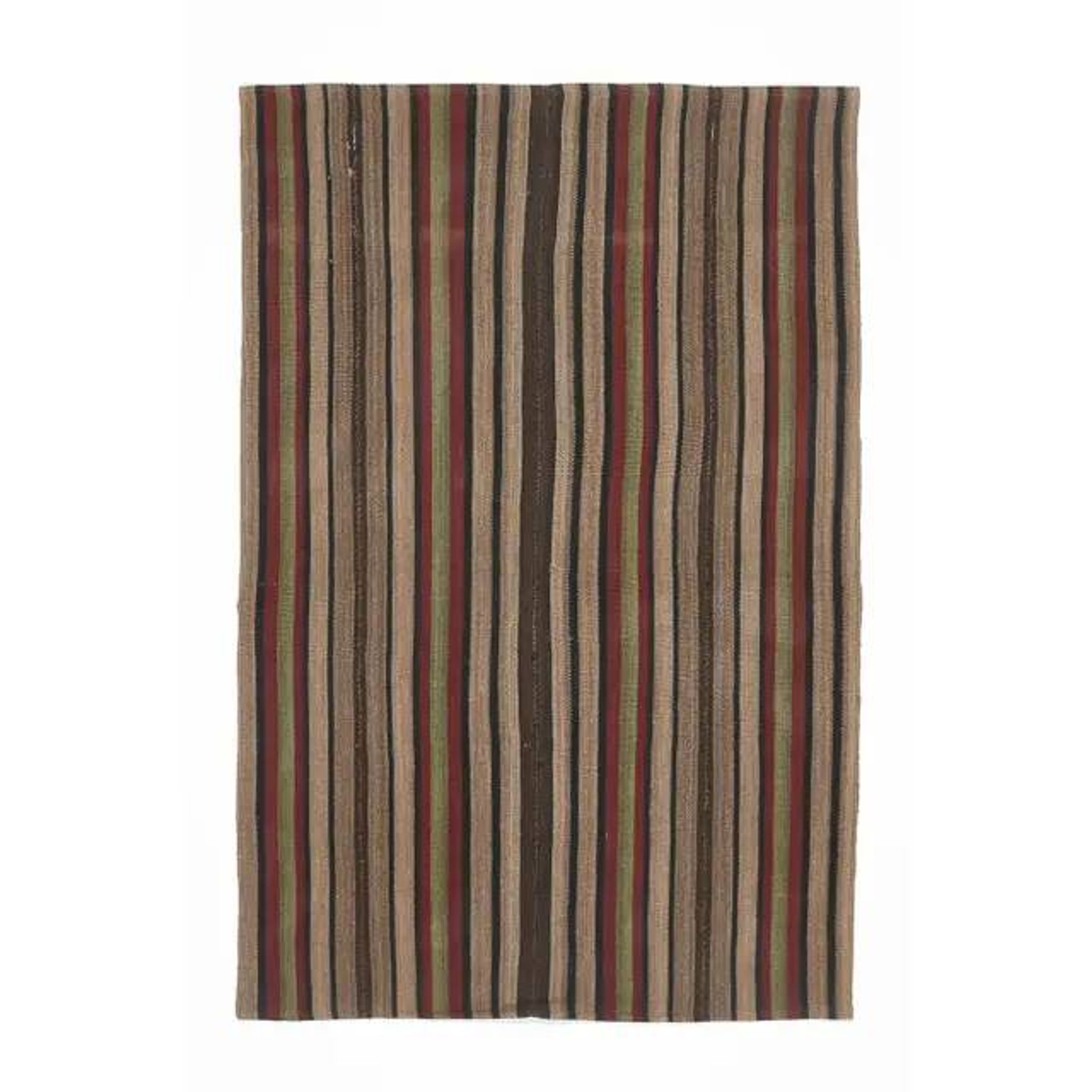 Vintage Turkish Oushak Handmade Wool Cotton Brown Kilim Area Rug 136x214