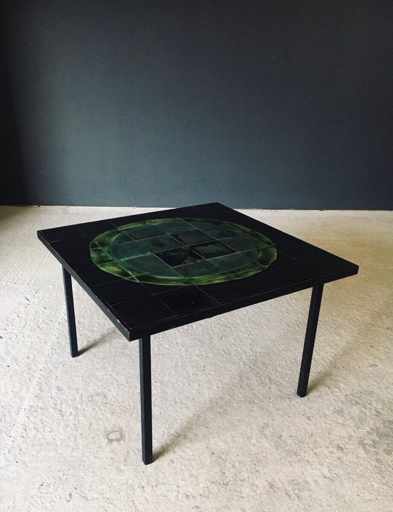 Mid-Century Studio Ceramic Tile Coffee Tabe, Belgium, 1960s
