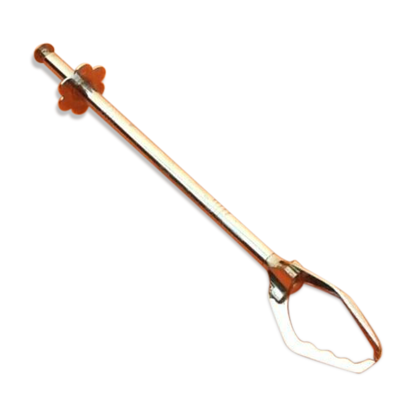 1970s Clamp " crab " Ice / Sugar Pusher handle Chrome metal