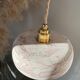Pair of handcrafted portable lamps with a marbled stone effect