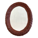 Oval wicker rattan mirror