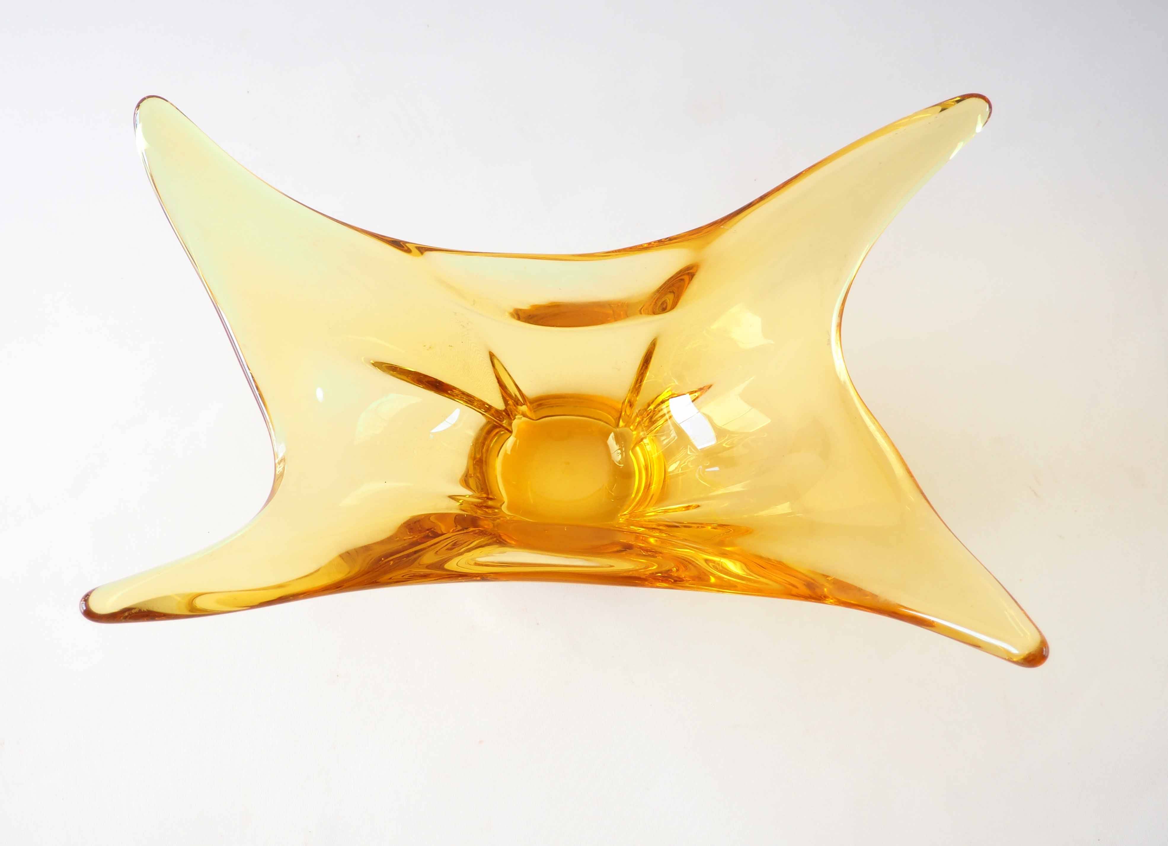 Coupe à fruit cristal ambré