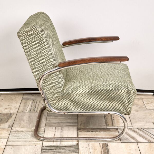 Fauteuil cantilever Bauhaus S-411, Thonet, années 1930, Tchécoslovaquie