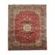 Tapis persan traditionnel fait à la main d’Ispahan en laine rouge vintage - 295x411cm