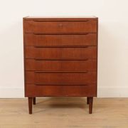 Vintage Danish chest of drawers | Teak | 6 drawers | 100 cm