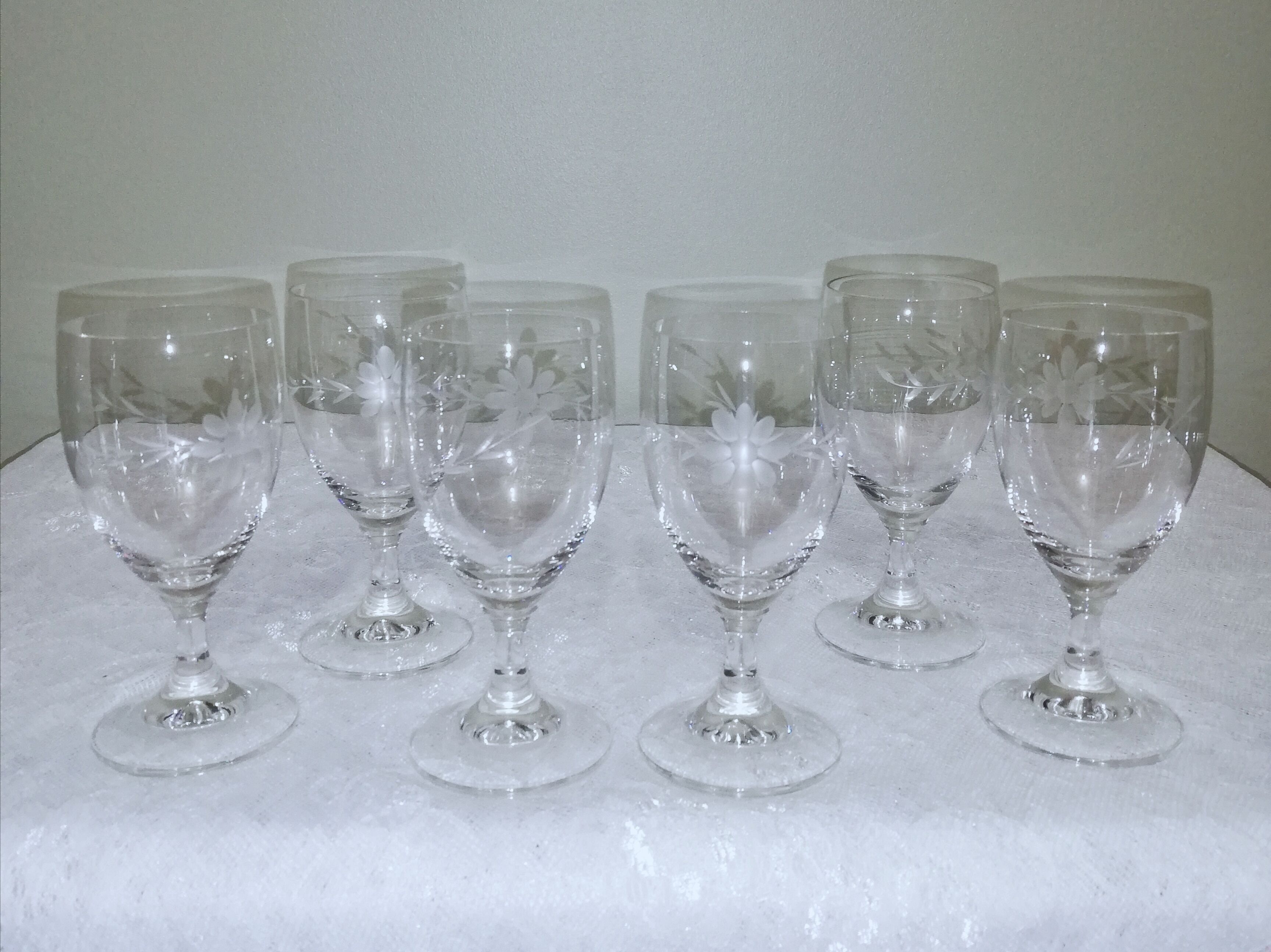6 10cl crystal wine glasses