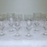 6 verres à vin 10cl en cristal
