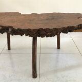 Brutalist coffee table in elm magnifying glass