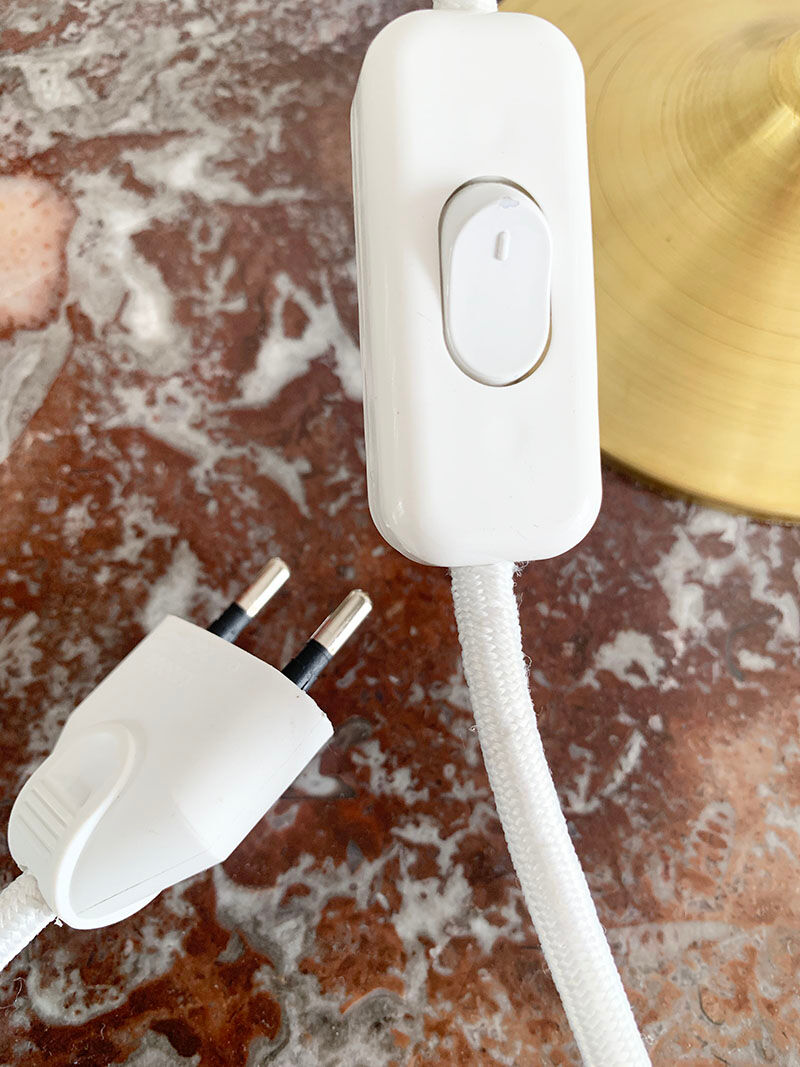 Old glass globe table lamp