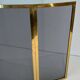 Curved Three-Panel Fire Screen in Polished Brass and Black Grille, in Style of