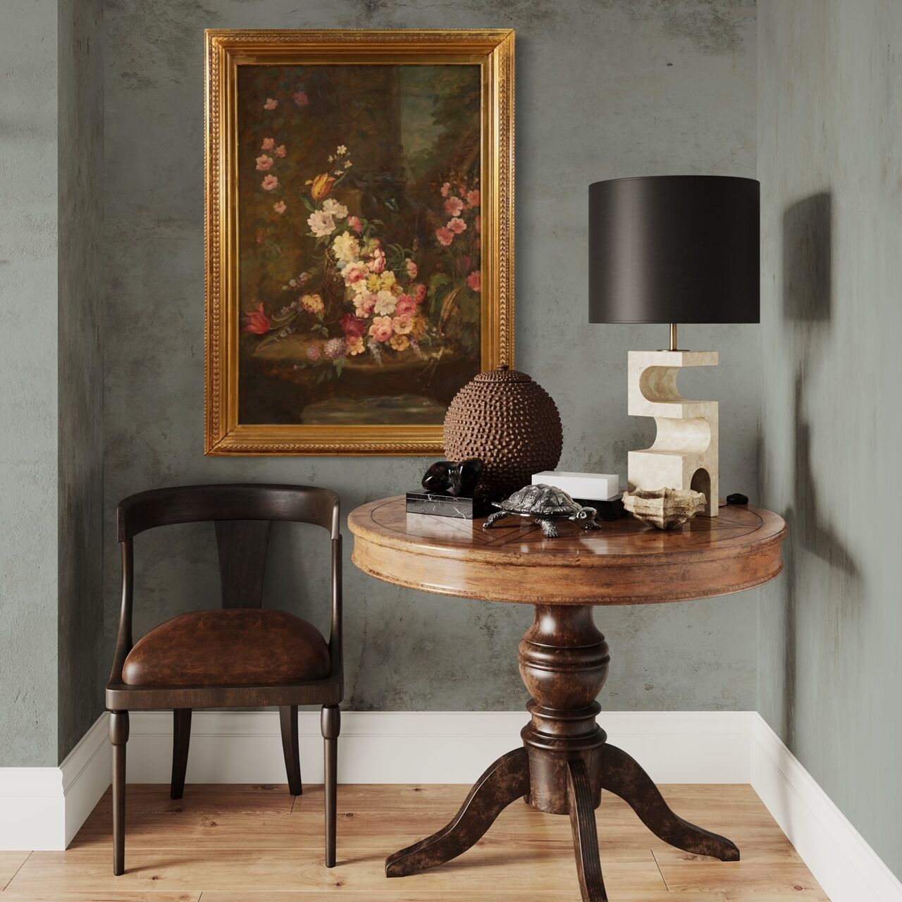 Still life with flowers from the 20th century