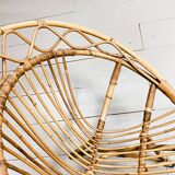 60's rattan shell armchair