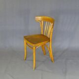 Série de 4 chaises Thonet Art déco bistrot blondes 1930