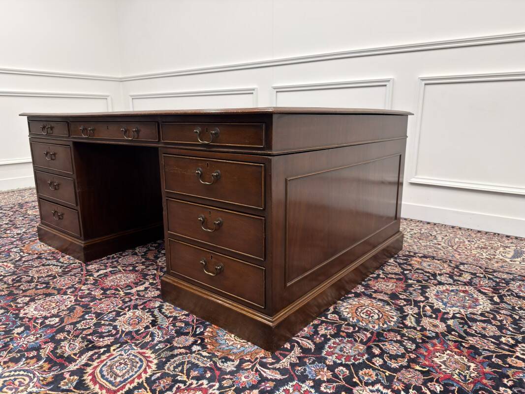 Large Antique English Desk Partnerdesk