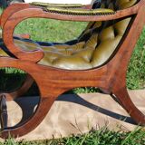 Chesterfield Victoria chair in green leather.