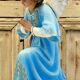 Large altar angel 42.5 cm plaster church statue sulphide eyes XIX