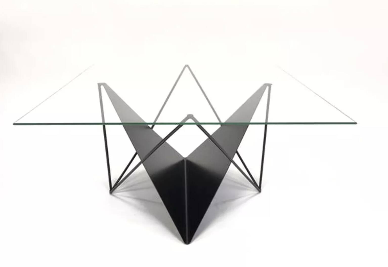 Vintage 80s steel wire coffee table eclectic design