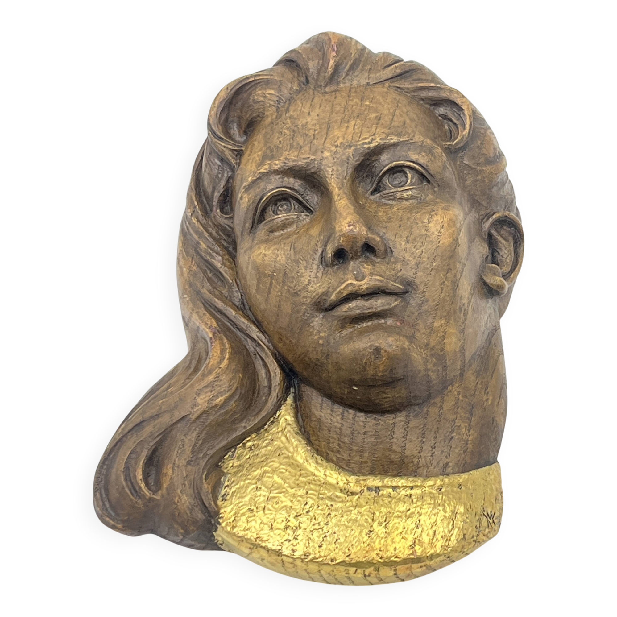 High-Relief Gilded Plaster The Inspired – After Raoul Larche