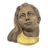 High-Relief Gilded Plaster The Inspired – After Raoul Larche