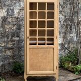 Parisian glass cabinet, raw wood, 1960s