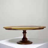 Vintage turned oval wooden display stand