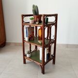 Vintage stand shelf in bamboo and rattan