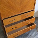 Commode, secrétaire en bois, années 1960