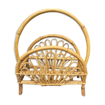 Vintage rattan magazine door