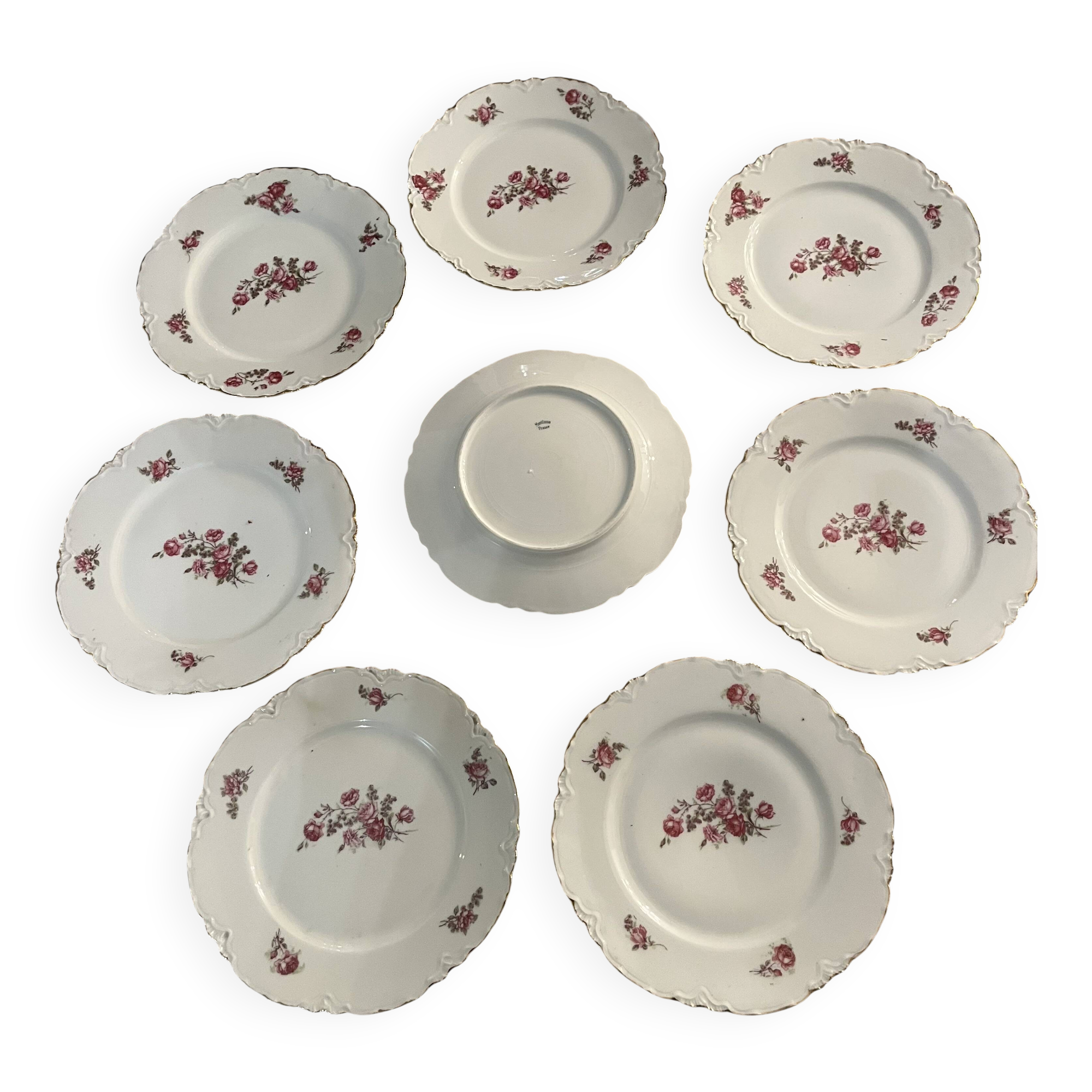 Set of 8 Haviland dessert plates