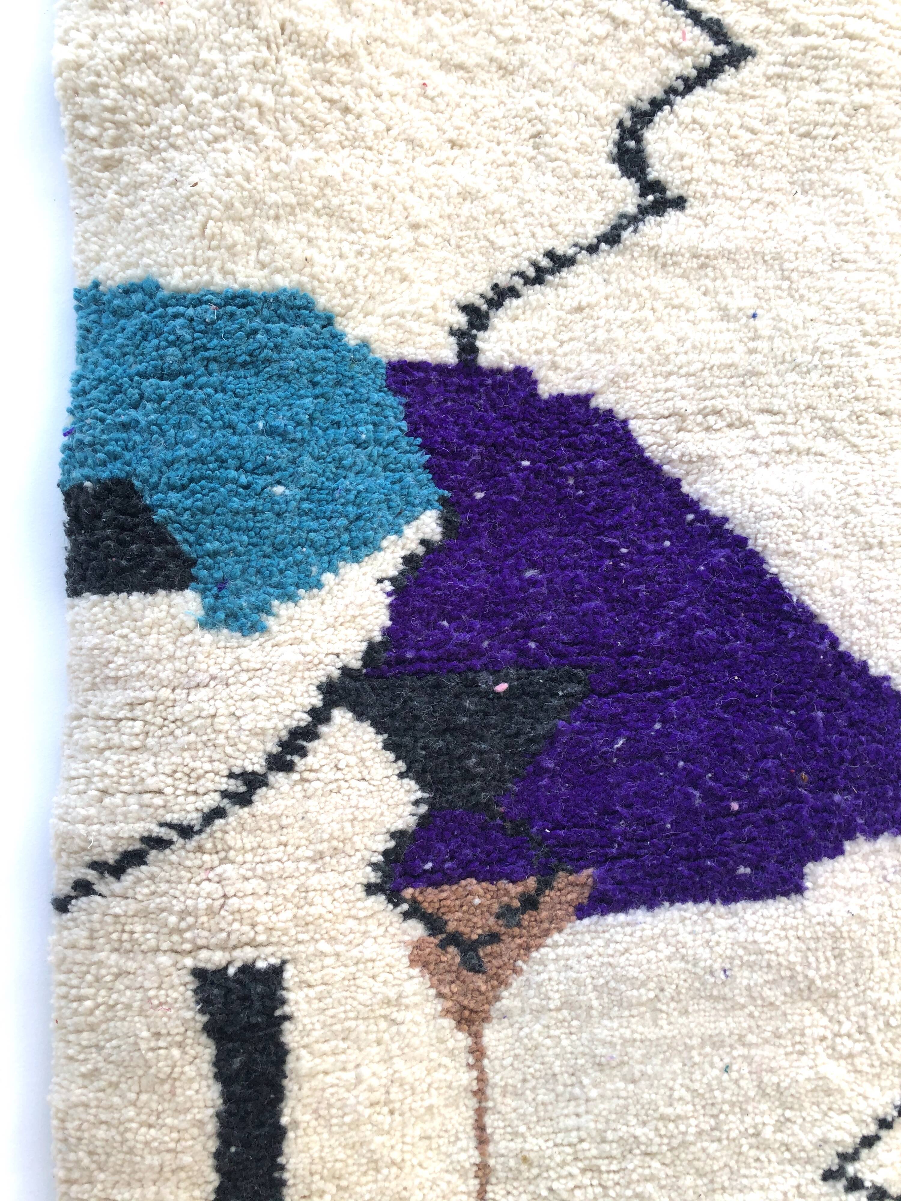 Moroccan Berber carpet Beni Ouarain with colorful patterns 2.32x1,66m