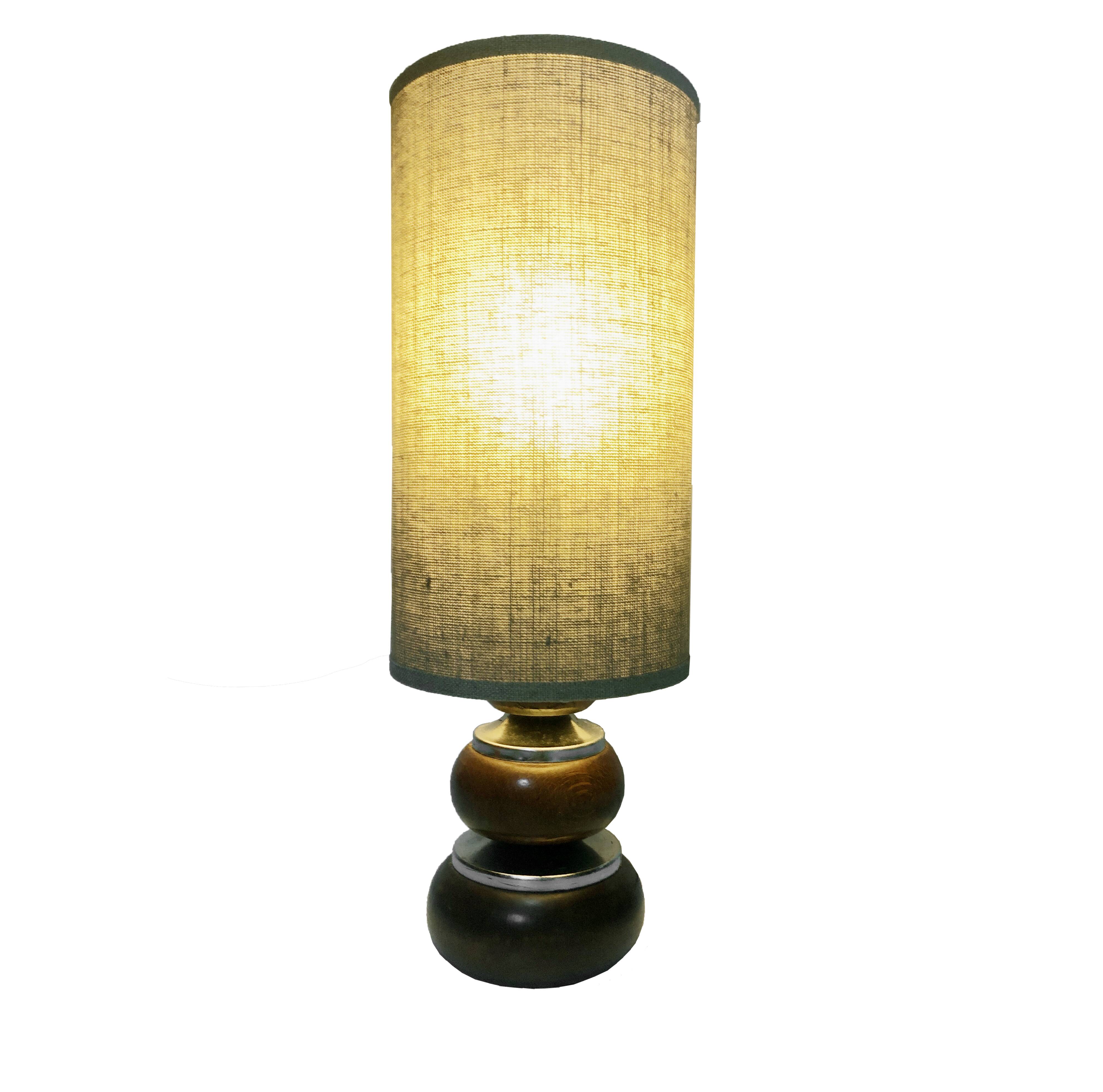 Lampe Vintage • Bois et Métal • 1970