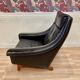 Fauteuil design scandinave Aage Christiansen cuir noir 1950.