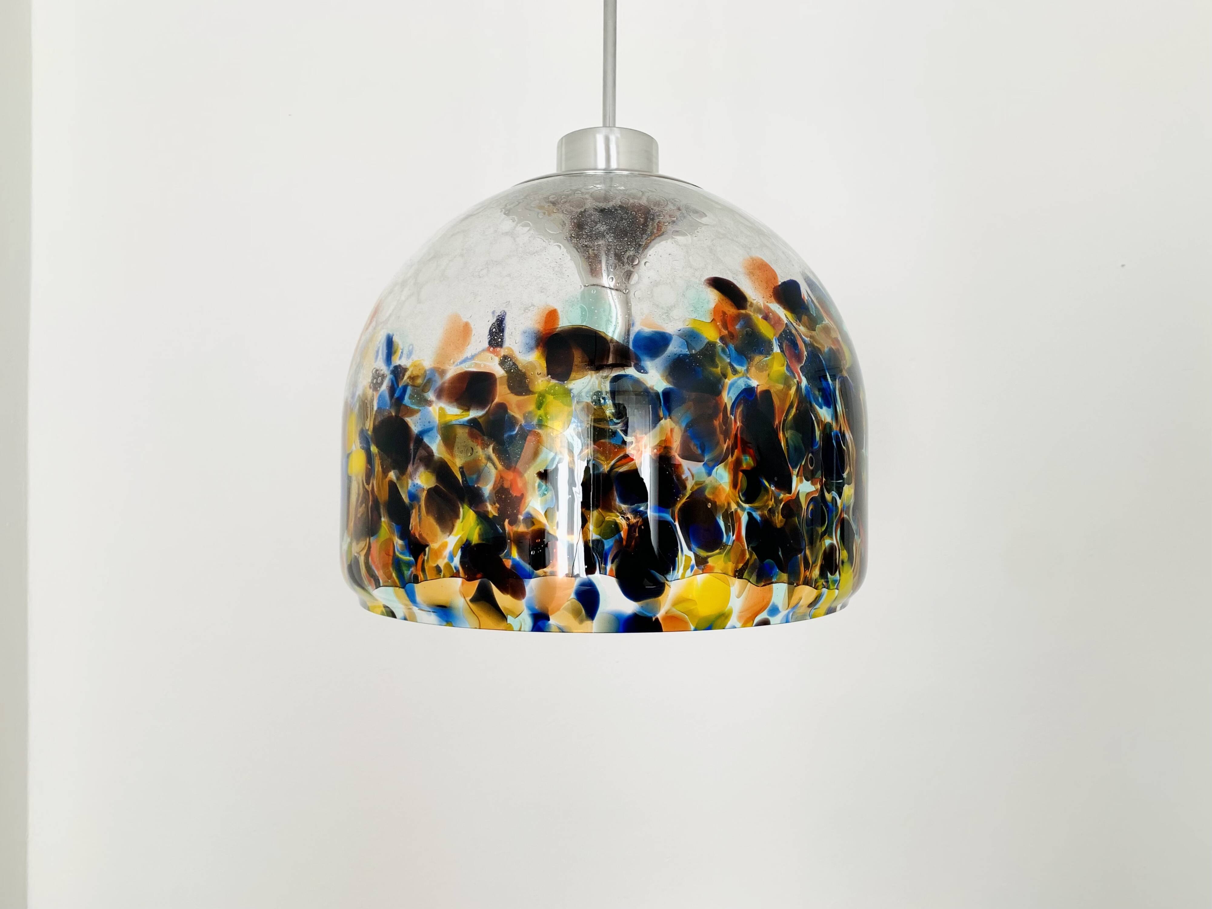 Large Colorful Murano Glass Pendant Lamp