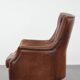 Cognac brown cow leather armchair with decorative nail finish