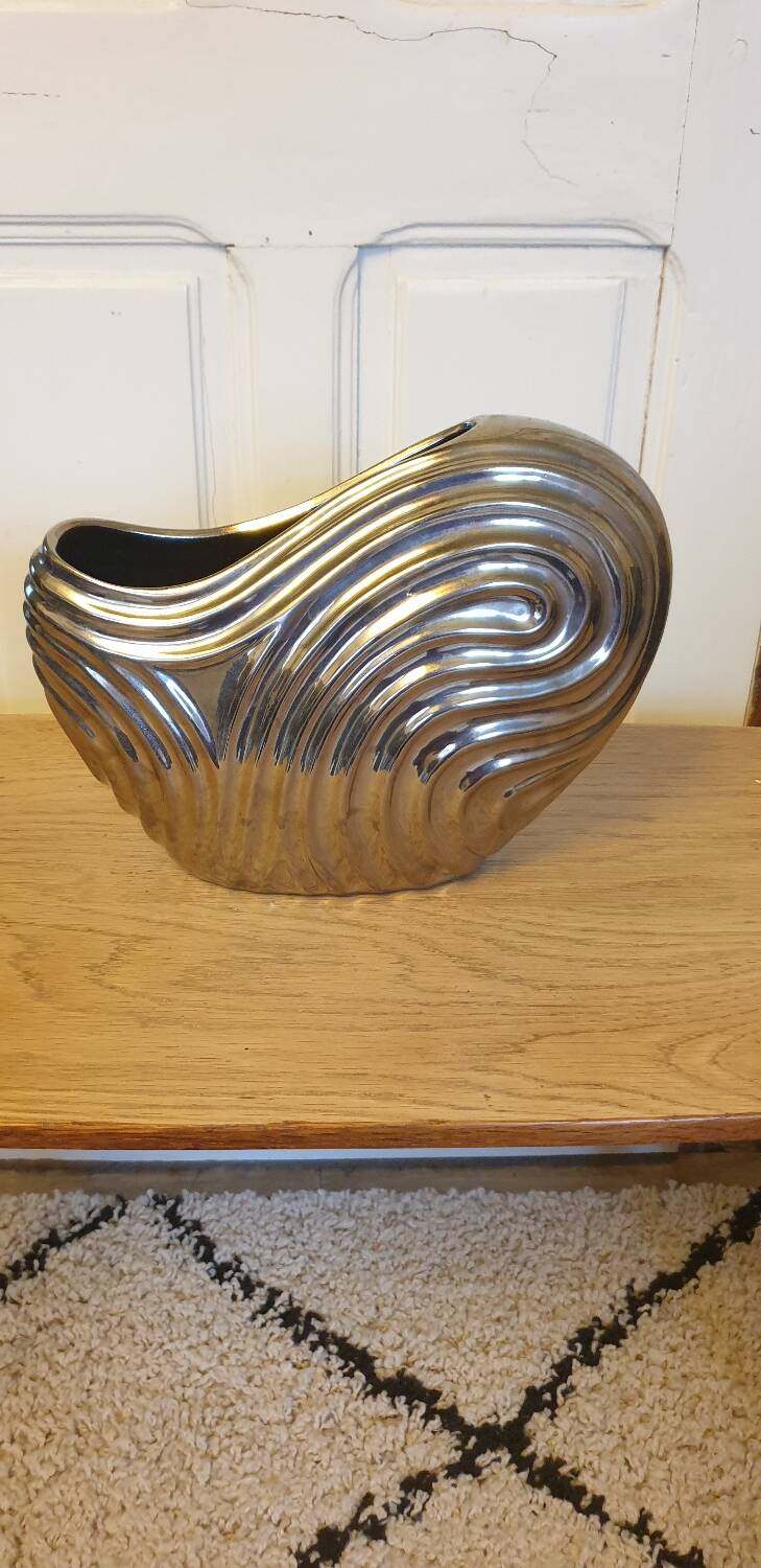 Chrome ceramic vase