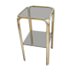 Fifth wheel end of sofa smoked glass and gold metal