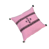 Coussin berbère rose liséré