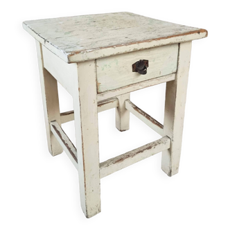 Vintage side table, stool, bedside table with drawer