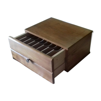 Sorting mail in wood box