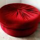 Large Red Velvet Pouf Boudoir / Rococo style