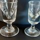 Duo of absinthe glasses thick bottoms artisanal manufacture late nineteenth century