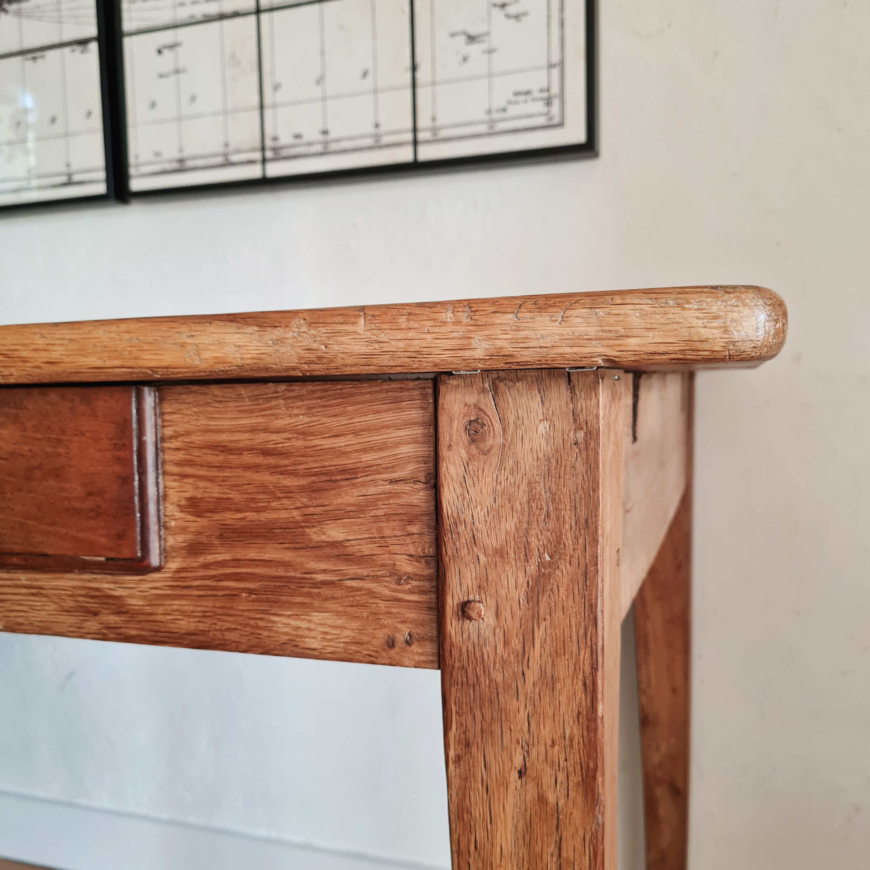Old farmhouse table 2 drawers