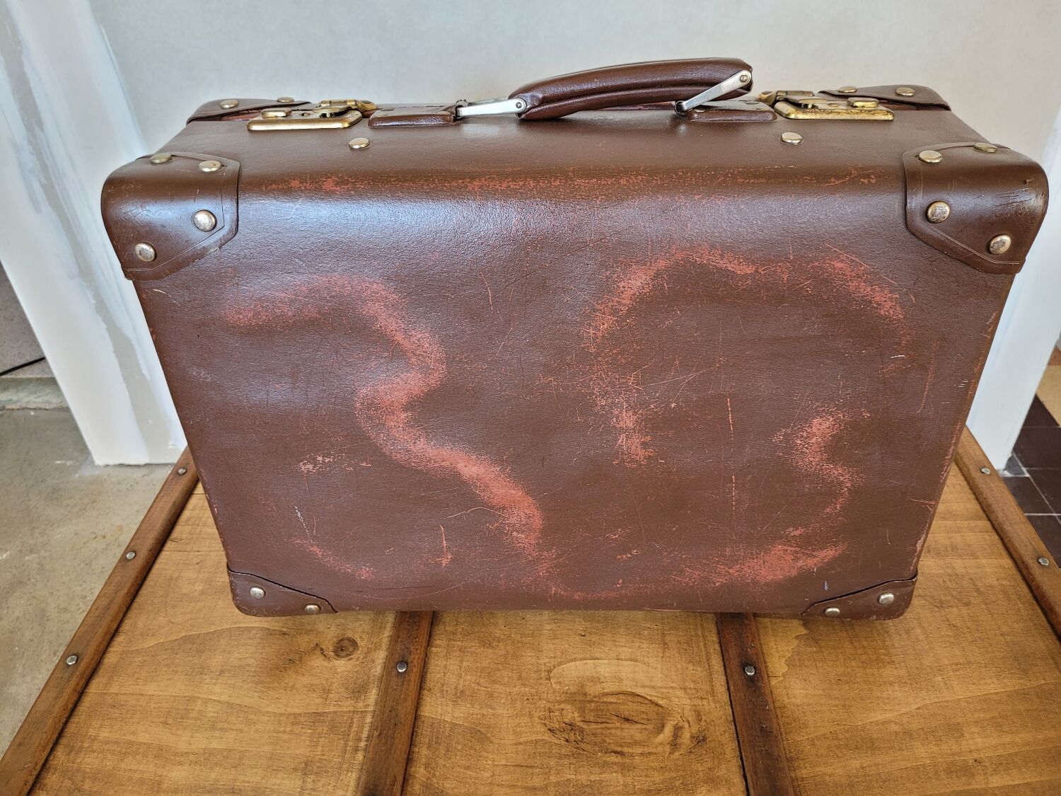 Antique cardboard suitcase