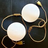 2 vintage ball lamps
