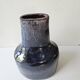 Blue glazed ceramic vase Signed Annie (height 26cm)