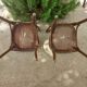 pair of dark bistro chairs, rounded backs, Baumann style