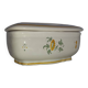 Antique butter dish in faience – Bird decoration – Late 19th / early 20th century
