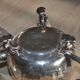 Silver-plated metal flower spike candlestick