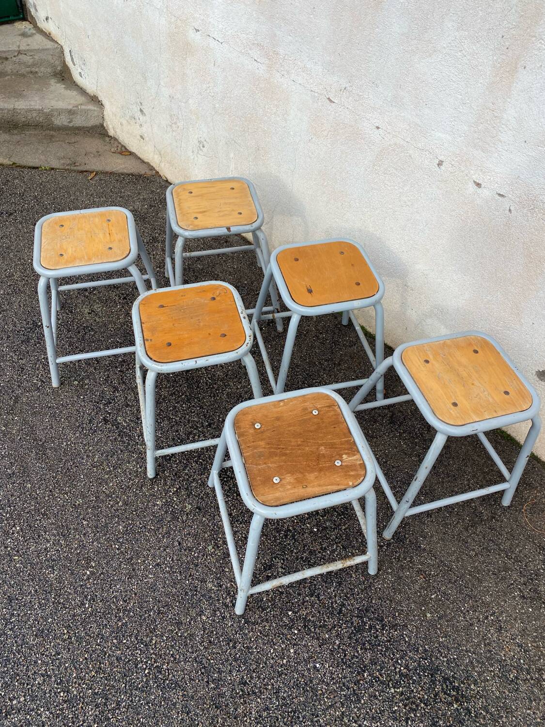 Set de 6 tabourets industriels